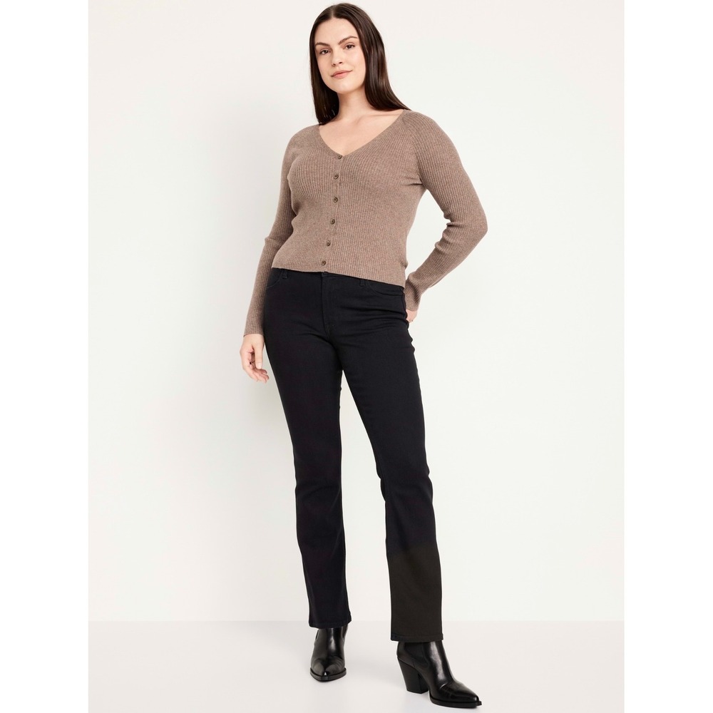 Old Navy Womens Mid-Rise Wow Boot-Cut Jeans Black Jack Size 12 L NWT 734888-00-2